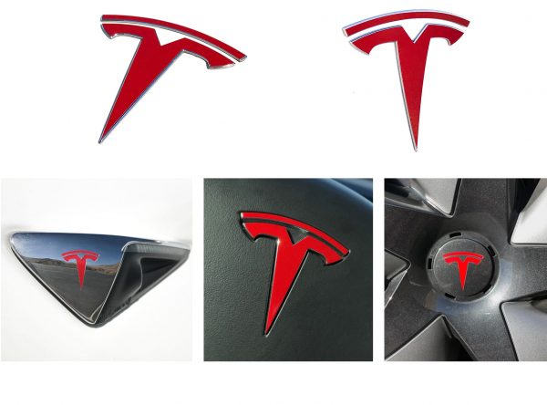 Satin Black Custom Cut Graphics Logo Decal Wrap for Tesla Model 3 